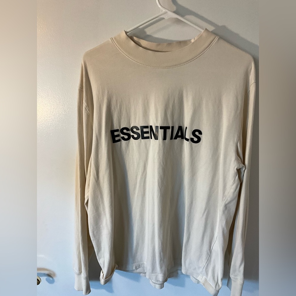 [Essentials] Beige Long Sleeve Men's Tee